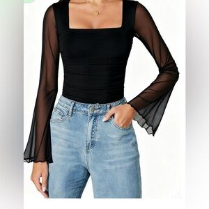 Black Sheer bodysuit